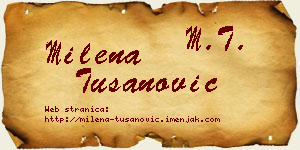 Milena Tušanović vizit kartica